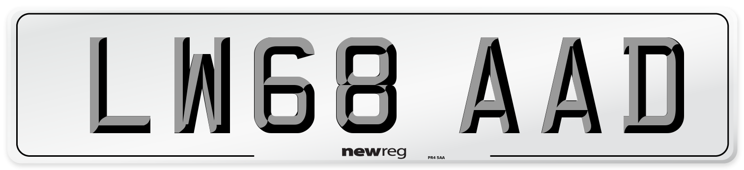LW68 AAD Number Plate from New Reg